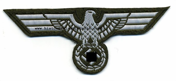 German Wehrmacht Brustadler bevo woven breast eagle on medium green - Heer Brustadler Mannschaften gewebt auf grün - Aquila da petto truppa Heer su panno verde German Wehrmacht Brustadler bevo woven breast eagle on medium green - Heer Brustadler Mannschaften gewebt auf grün - Aquila da petto truppa Heer su panno verde