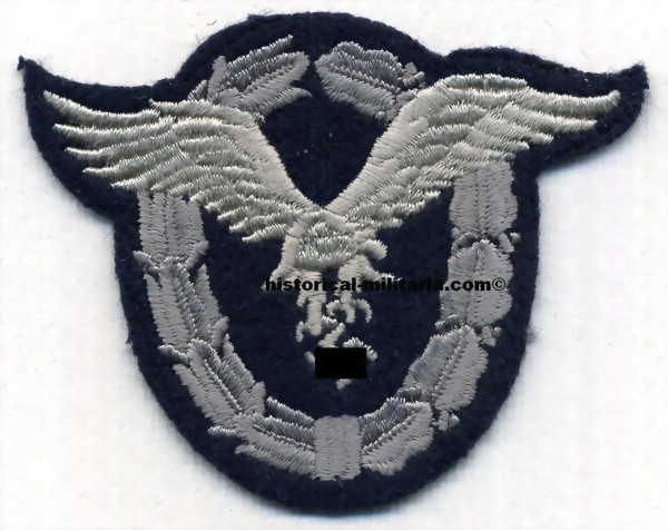 Luftwaffe Flugzeugführer Abzeichen Mannschaften - Luftwaffe EM/ NCO Pilot Badge machine-stitched on greyblue - Distintivo di Brevetto da Pilota della Luftwaffe per le truppe Luftwaffe Flugzeugführer Abzeichen Mannschaften - Luftwaffe EM/ NCO Pilot Badge machine-stitched on greyblue - Distintivo di Brevetto da Pilota della Luftwaffe per le truppe