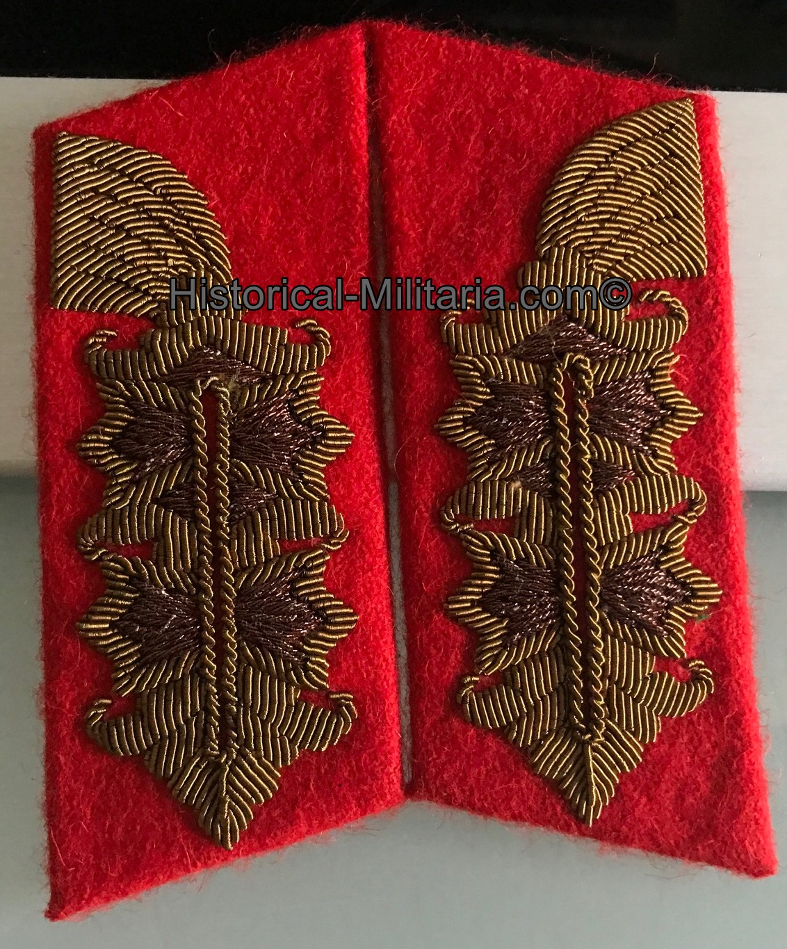 German Army General collar tabs in two-tone old looking golden threads - Kragenspiegel General der Wehrmacht Antik - Mostrine della Generalità tedesca aspetto antico esercito tedesco German Army General collar tabs in two-tone old looking golden threads - Kragenspiegel General der Wehrmacht Antik - Mostrine della Generalità tedesca aspetto antico esercito tedesco