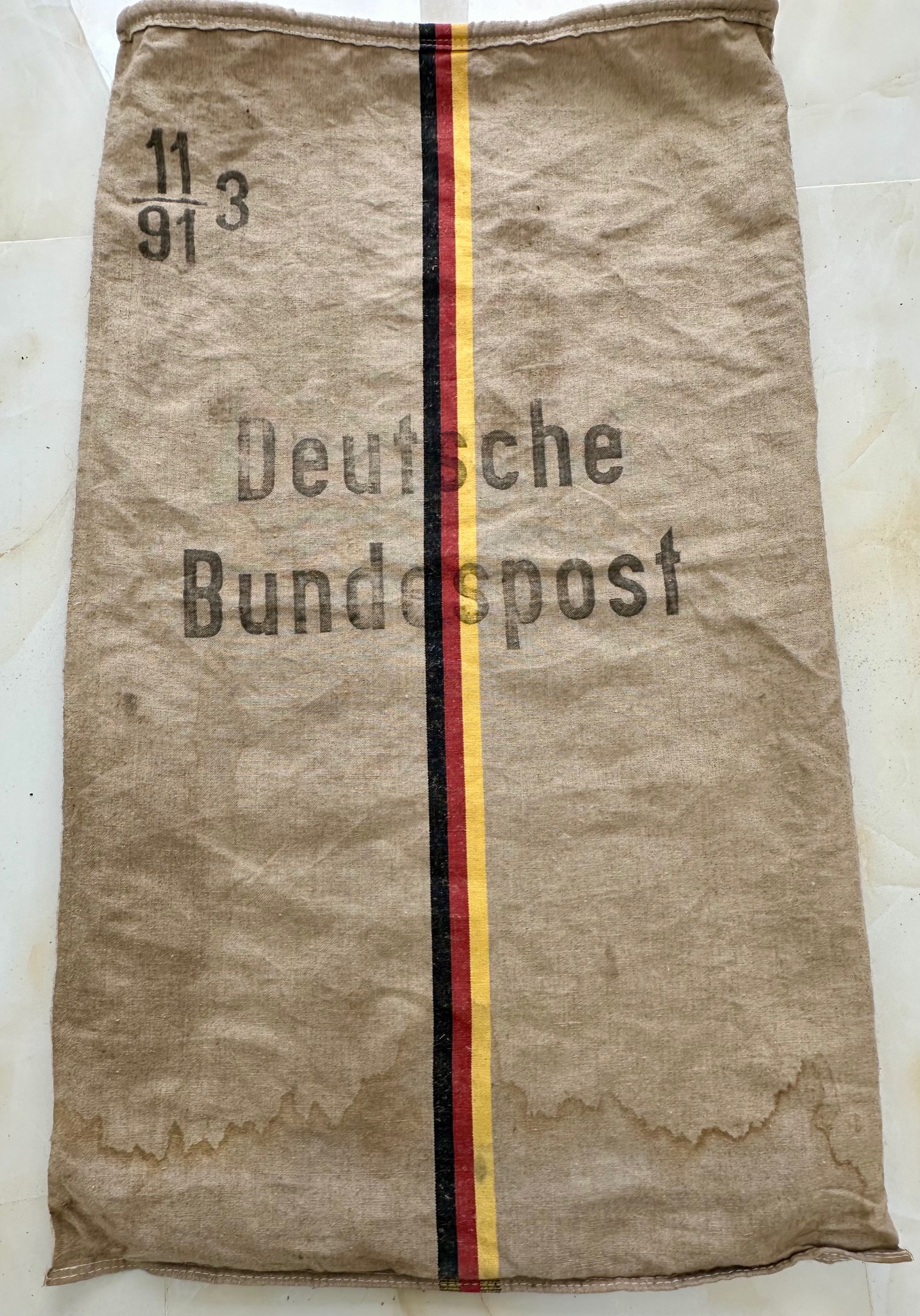DEUTSCHE BUNDESPOST postal service 70s postal mail bag - Deutsche Bundespost alter Postsack 70iger Jahre Bezirk 11 91 3 - Vecchio mailbag tedesco anni '70 DEUTSCHE BUNDESPOST postal service 70s postal mail bag - Deutsche Bundespost alter Postsack 70iger Jahre Bezirk 11 91 3 - Vecchio mailbag tedesco anni '70