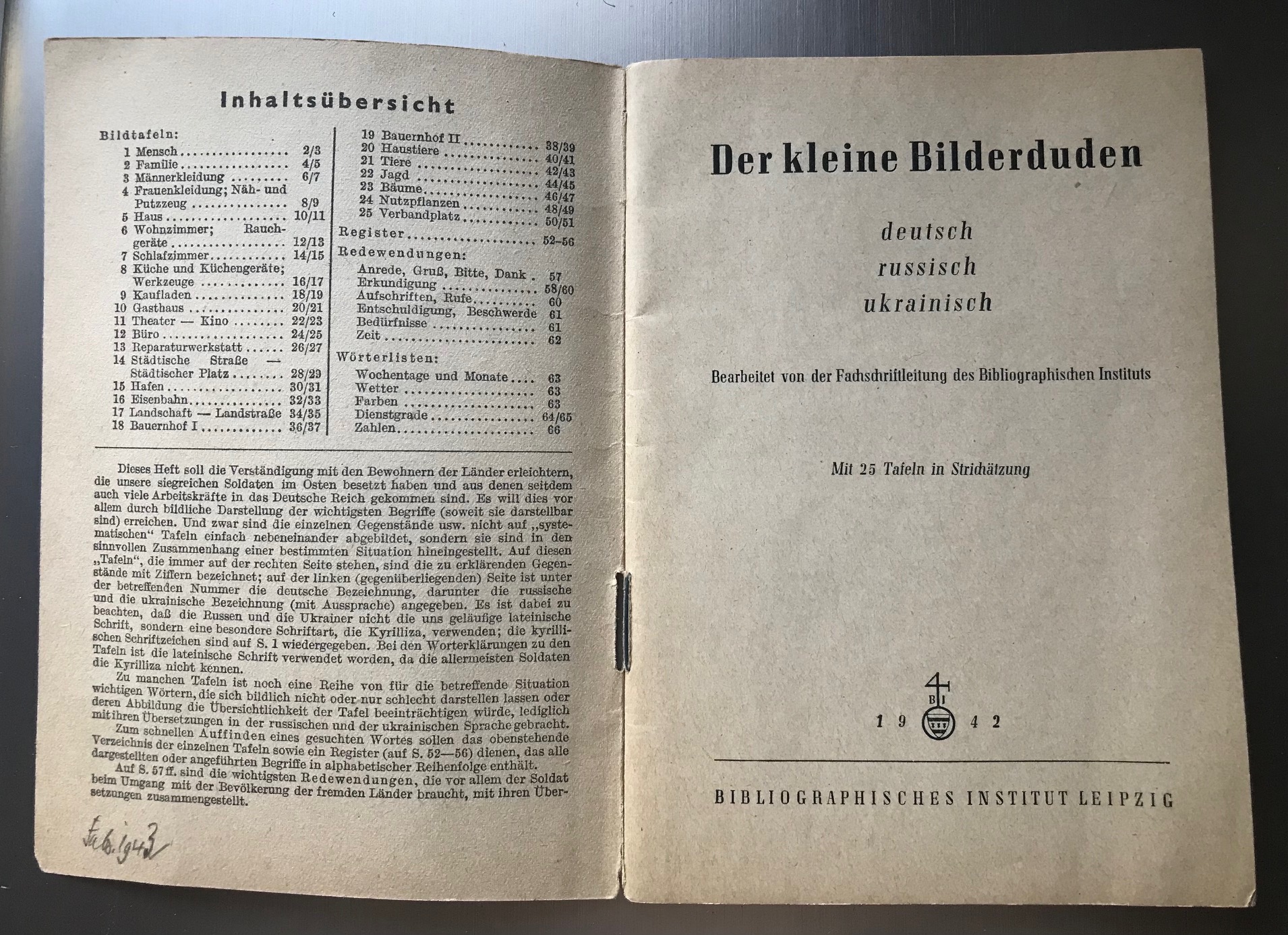 1942 Der Kleine Bilder Duden Heft 1 deutsch russisch ukrainisch Original - Original small leaflet published 1942 for German soldiers - Piccolo dizionario tedesco russo ucranino per il soldato dell'1942 originale 1942 Der Kleine Bilder Duden Heft 1 deutsch russisch ukrainisch Original - Original small leaflet published 1942 for German soldiers - Piccolo dizionario tedesco russo ucranino per il soldato dell'1942 originale