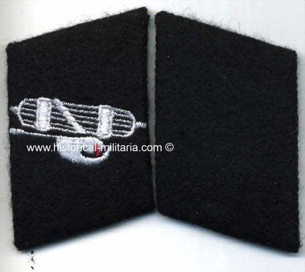 Gren-Div. Italian No. 1 SS-Schütze Kragenspiegel mit Liktorenbündel - Private collar tabs Italian SS with fasces - Mostrine da Triatore delle SS Italiana col fascio littorio Gren-Div. Italian No. 1 SS-Schütze Kragenspiegel mit Liktorenbündel - Private collar tabs Italian SS with fasces - Mostrine da Triatore delle SS Italiana col fascio littorio