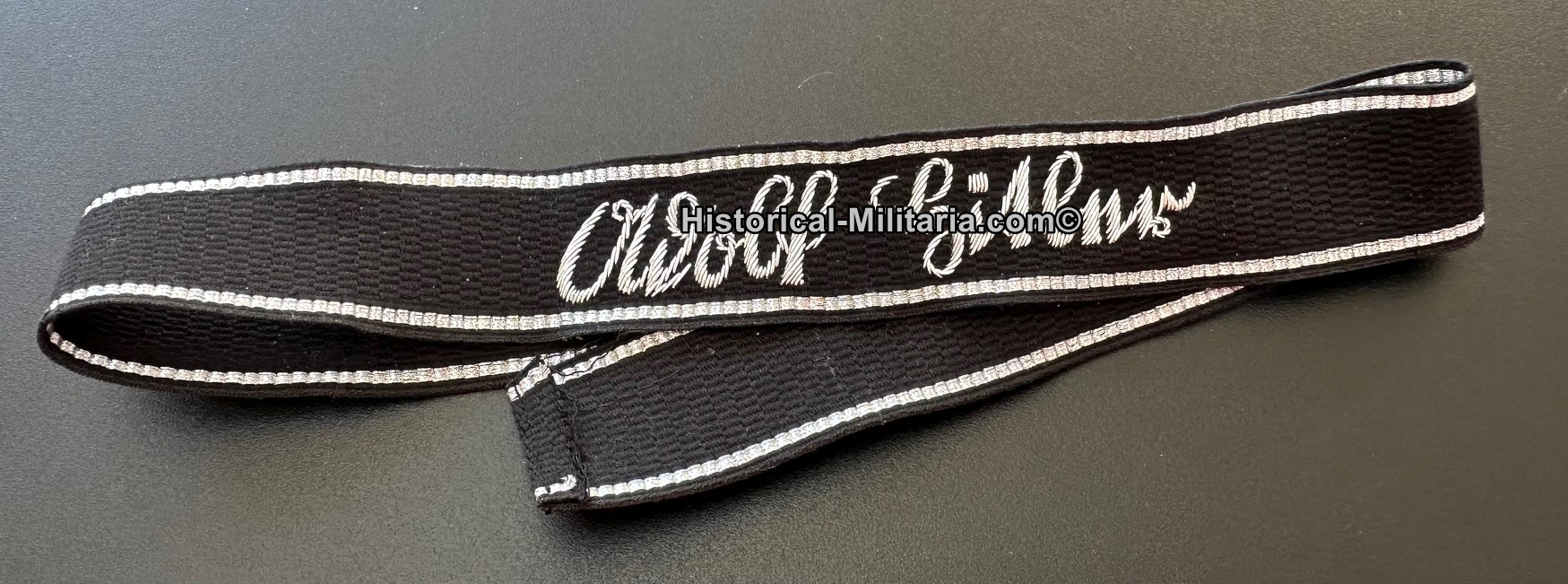 1.SS-Panzer Division " Leibstandarte SS Adolf Hitler " Ärmelband Ärmelstreifen LAH Offizier - LAH Officer cuff title Führer - Fascia da braccio Leibstandarte da Ufficiale LAH 1.SS-Panzer Division " Leibstandarte SS Adolf Hitler " Ärmelband Ärmelstreifen LAH Offizier - LAH Officer cuff title Führer - Fascia da braccio Leibstandarte da Ufficiale LAH