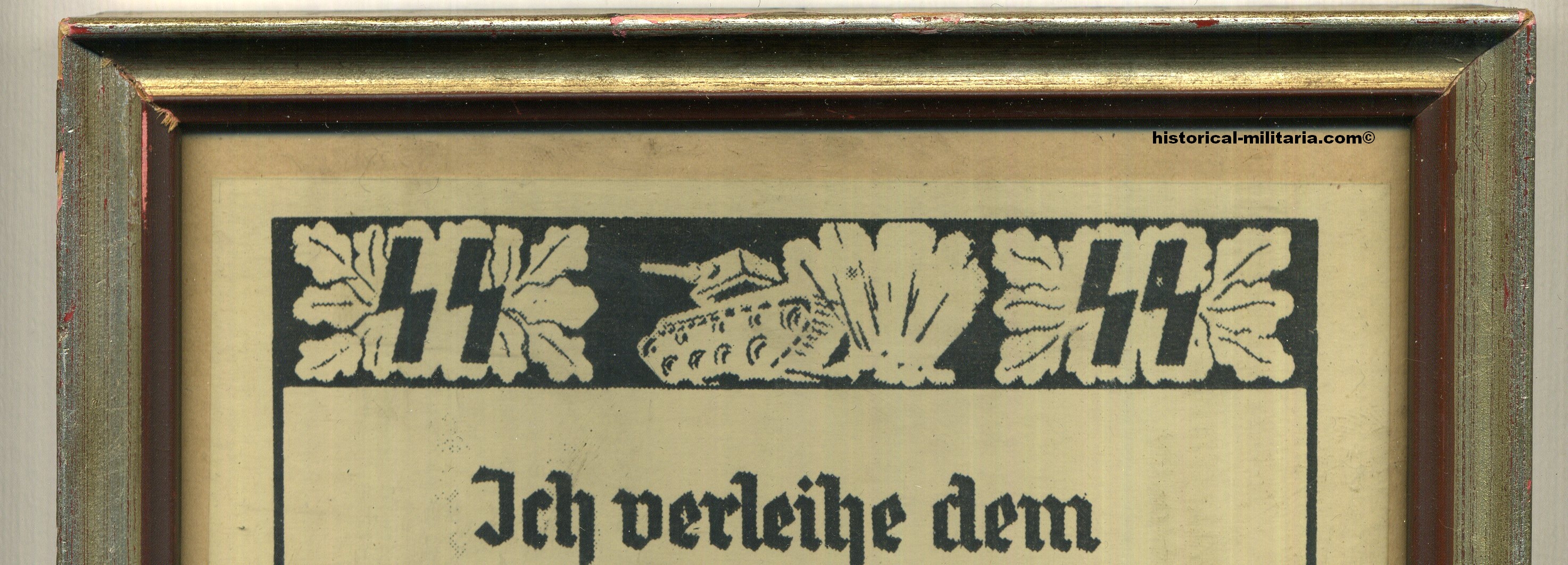 Leibstandarte SS Urkunde Verleihung Sonderabzeichen Panzervernichtungsabzeichen - SS Leibstandarte framed award with Tank Destruction Badge - Certificato delle SS con distintivo di distruttore di carri Leibstandarte SS Urkunde Verleihung Sonderabzeichen Panzervernichtungsabzeichen - SS Leibstandarte framed award with Tank Destruction Badge - Certificato delle SS con distintivo di distruttore di carri