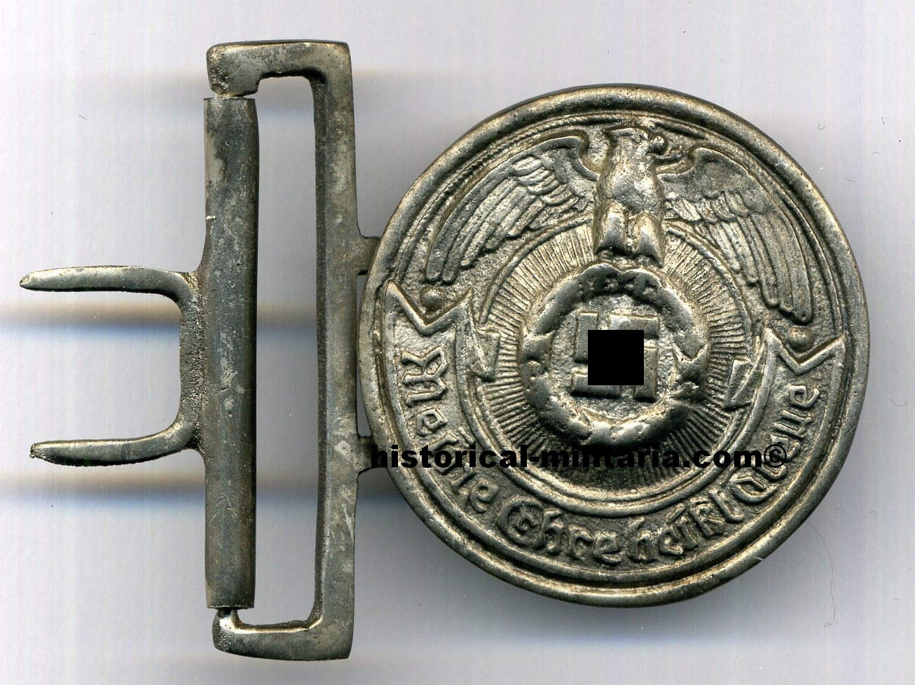 Waffen-SS Officer aged metal buckle MEINE EHRE HEISST TREUE - Fibbia delle Waffen-SS da Ufficiale " Il mio onore si chiama fedeltà " - Offizier Koppelschloss Waffen-SS Metall gealtert Waffen-SS Officer aged metal buckle MEINE EHRE HEISST TREUE - Fibbia delle Waffen-SS da Ufficiale " Il mio onore si chiama fedeltà " - Offizier Koppelschloss Waffen-SS Metall gealtert
